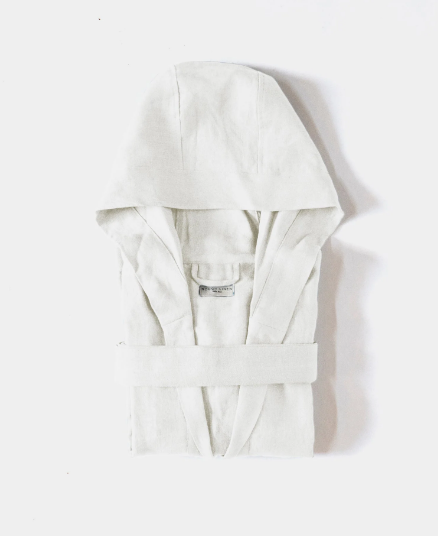 Linen Hooded Robe